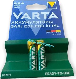 Varta Ata Elektronik Oyuncaklar Için 1000mah Şarjlı Pil Aaa Ince Ni-mh 1000mah 1 Kart 2 Adet Pil