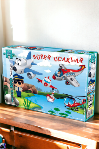 Laço Kids Süper Uçaklar 100 Parça Puzzle Yapboz Oyun Seti LC7348