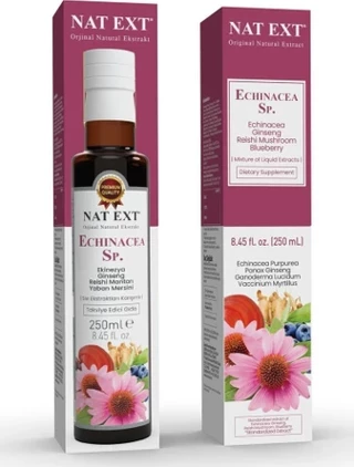 Nat Ext Nat-Ext Echınacea (Ekinezya, Ginseng,Reishi, Yaban Mersini) Sıvı Ekstraktı 250 Ml