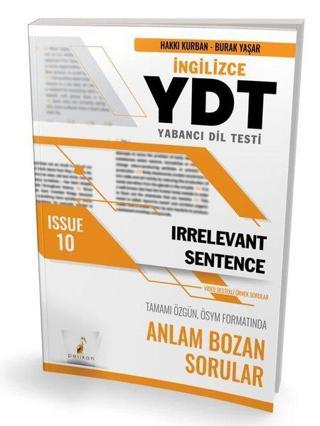 YDT İngilizce Irrelevant Sentence Issue 10 - Burak Yaşar - Pelikan Yayınları