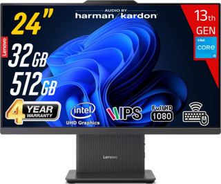 Lenovo Icaıo 24Irh9 Intel Core İ5-13420H 32Gb 512Gb Ssd 23.8 Fhd Ips Freedos Siyah All İn One Bilgisayar