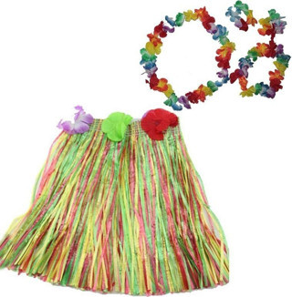 Hawaii  Kolye Etek Taç ve Bileklik Seti