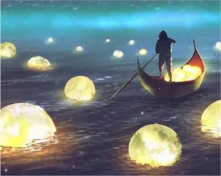 Ay ve Deniz - Sayılarla Boyama Hobi Seti 40x50cm Çerçeveli Boyalar ve Fırçalar Dahil