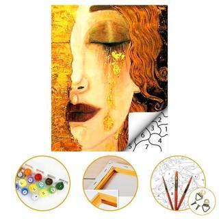 Gustav Klimt - Altın Gözyaşı - Sayılarla Boyama Seti Kasnaklı 40x50cm Boyalar ve Fırçalar Dahil