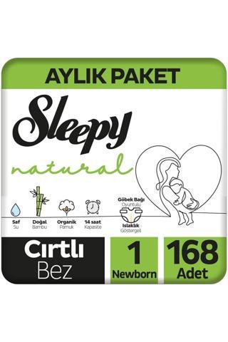 Sleepy Natural Bebek Bezi 1 Numara Yenidoğan Aylık Paket 168 Adet