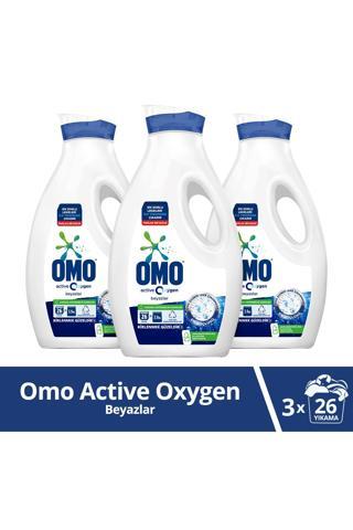 Omo Sıvı Çamaşır Deterjanı Active Oxygen Beyazlar için 26 Yıkama 3 x 1690 ML