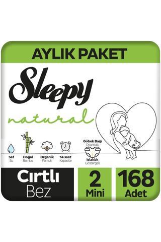 Sleepy Natural Bebek Bezi 2 Numara Mini Aylık Paket 168 Adet