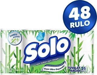 Solo Bambu Katkılı Suya Karşı Ultra Dayanıklı Tuvalet Kağıdı 48'li