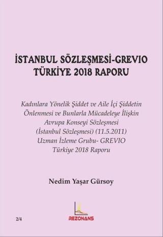İstanbul Sözleşmesi - Grevio Türkiye 2018 Raporu - Nedim Yaşar Gürsoy - Rezonans Yayıncılık