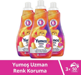 Yumoş Uzman Konsantre Çamaşır Yumuşatıcısı Renk Koruma 3 x 1200 ML