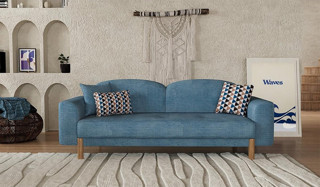 Modalife Bohem Plus Kanepe, Üçlü Koltuk, Salon Oturma Odası Üçlü Kanepe, Yataklı, İskandinav