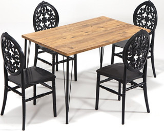 Modalife Nero - Venüs Mutfak Masa Takımı -Siyah