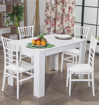 Mobetto Home Arda Masa / Soho Sandalye Mutfak Masa Takımı-Beyaz