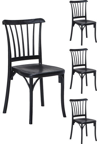 Sandalie 4 Adet Violet Siyah Sandalye / Balkon-Bahçe-Mutfak