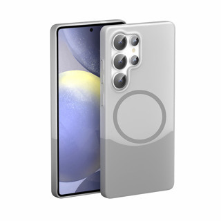Maks Technology Galaxy S24 Ultra Kılıf M-Safe Şarj Özellikli Mıknatıslı MKST Duble Kapak - Gri