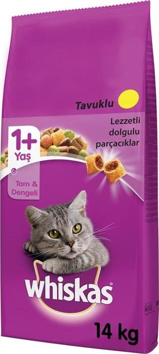 Whiskas Tavuklu ve Sebzeli Yetişkin Kuru Kedi Maması 14 Kg