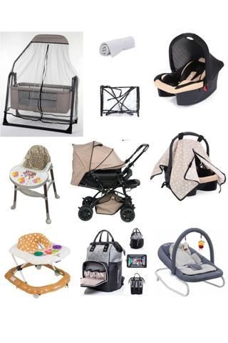 Let's Go Baby Bebek Çeyiz Seti 10parça Çift Yön Bebek Arabası Beşik Ana Kucağı Yürüteç Çanta Puset Mama Sandalyesi