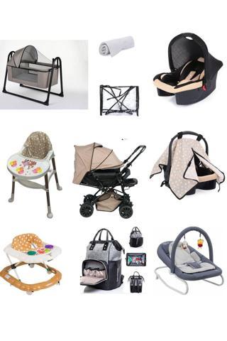 Let's Go Baby Bebek Çeyiz Seti 10parça Çift Yön Bebek Arabası Beşik Ana Kucağı Yürüteç Puset Mama Sandalyesi