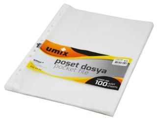 Umix A4 Şeffaf Poşet Dosya 100'lü 10 Paket ( 1000 Adet )