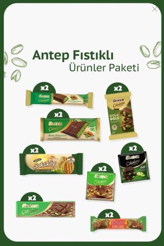Antep Fıstıklı Çikolatalı Ürünler Paketi - 16 Adet