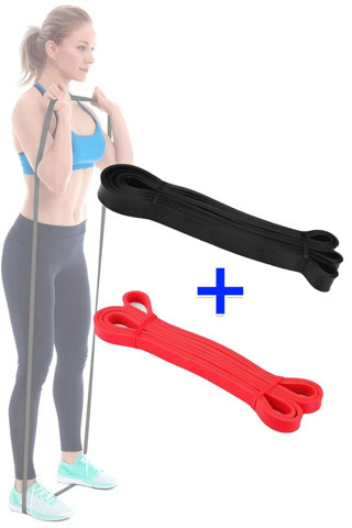 Jet 2 Li Resistance Powerband Seti Squat Pilates Lastiği Direnç Bandı 13 Mm + 22 Mm Orta Sert Direnç Set