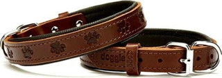 Doggie Comfort Deri Pati Desenli Köpek Boyun Tasması Small Kahverengi 2x30-35 Cm