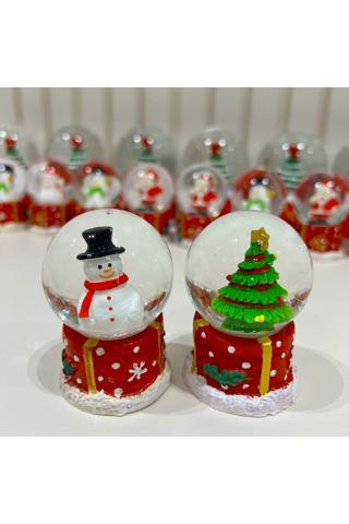 Taşmeran Yılbaşı Ağacı Ve Kardan Adam İKili Mini Boy Kar Küresi