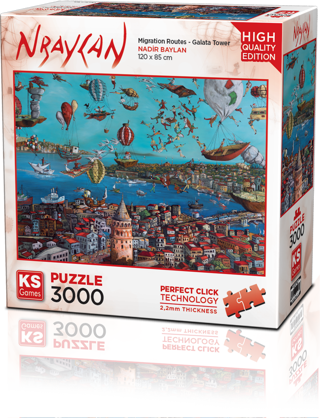 Ks Games Puzzle 3000 Parça Nbaylan Migration Routes-Galata Tower