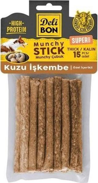 Delibon Süper Munchy Çubuk Kuzu İşkembeli Köpek Çiğneme Kemiği Kalın 15 Adet