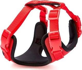 Doggie Havalı Dokuma Köpek Göğüs Tasması Xsmall Kırmızı 1.5x35-45 Cm