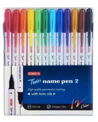 Dong-A Twin Name Pen 2 Çift Yönlü Kalem 12 Renk 