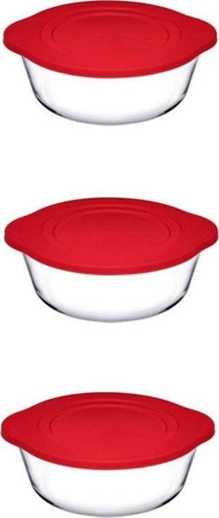 Paşabahçe 3 Lü Kapaklı Yuvarlak Borcam Tencere (59133)