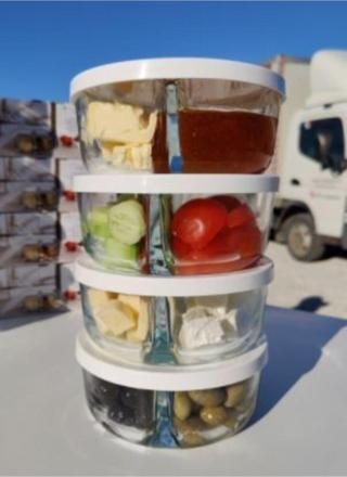 Paşabahçe 530683 Polar Iki Bölmeli Kahvaltılık Saklama Kabı 4 Adet Fma504752