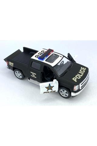 Kinsmart 2014 Chevrolet Silverado Polis Çek Bırak 5 inch. Oyuncak Araba 1:46