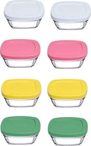 Paşabahçe 96840 Pudding Kapaklı Cam Saklama Kabı 8 Li Kahvaltılık 310cc