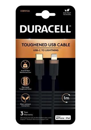 Duracell 1M USB-C to Lightning Braided Black