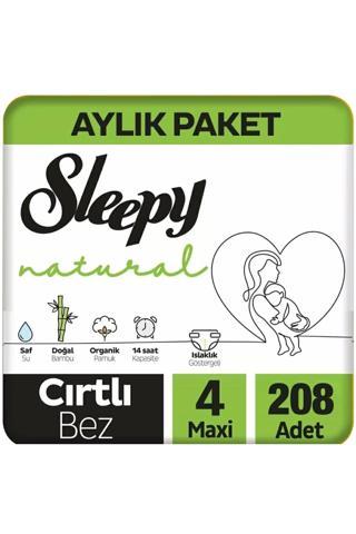 Sleepy Natural 4 Numara Maxi 208'li Bebek Bezi