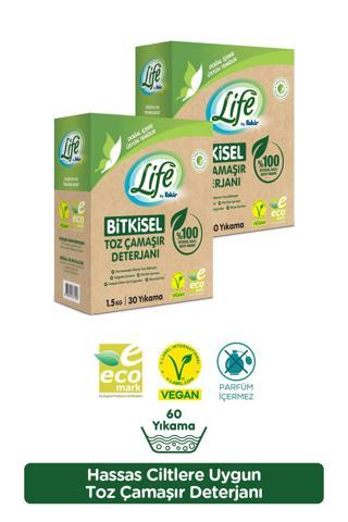 Life by Fakir %100 Bitkisel Bazlı Doğal Toz Çamaşır Deterjanı x 2 Adet