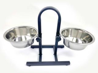 Playfull Ayaklı Ayarlanabilir İkili Çelik Mama Su Kabı 64 Oz 2 Lt