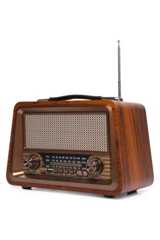 Bayındır Elektronik Nostaljik Radyo Gerçek Ahşap Eskitme Bluetooth Hoparlör Mp3 Çalar Müzik Kutusu