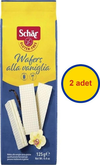 Schar Wafers Alla Vaniglia 125 g - Glutensiz Vanilya Aromalı Gofret (2 ADET)
