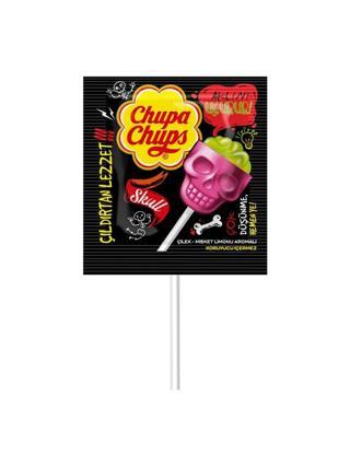 Chupa Chups Skull Çilek - Misket Limon Aromalı Lolipop Şeker 15 g