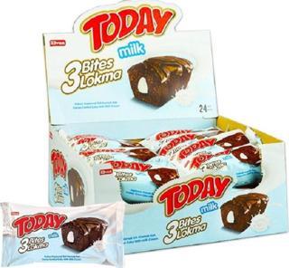 Elvan Today 3 Bites Sütlü Kek 40 gr. 24 Adet (1 Kutu)