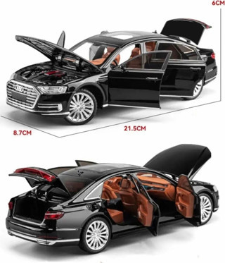 Scn Toys Audi A8 Araba Audi A8 Long Quattro 1:24 Diecast Metal Model Araba Koleksiyon Araba Sesli Işıklı