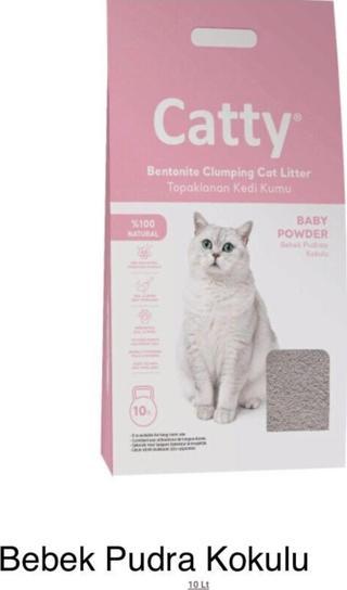 Catty Bebek Pudra Kokulu Ince Taneli Bentonit Topaklaşan Kedi Kumu 10 Lt