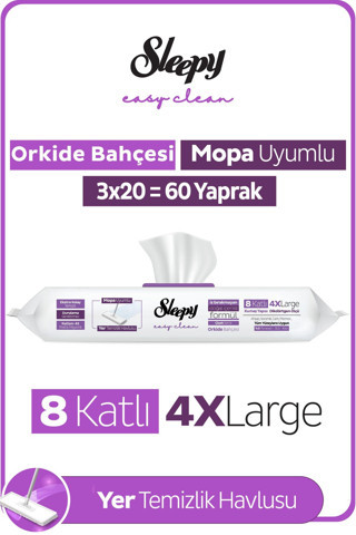 Easy Clean Orkide Bahçesi Mopa Uyumlu Yer Temizlik Havlusu&Mendili 3X20 (60 Yaprak)