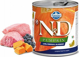 N&D Pumpkin Balkabaklı Kuzulu Yaban Mersinli Tahılsız Yavru Köpek Konservesi 285 Gr