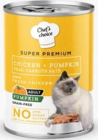 Chef's Choice Tavuklu ve Bal Kabaklı Tahılsız Ezme Yetişkin Kedi Konservesi 400 gr