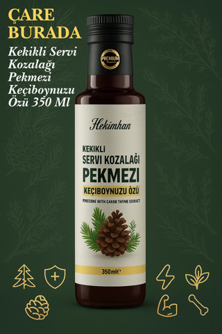 Çare Burada Kekikli Servi Kozalağı Pekmezi Keçiboynuzu Özü 350 Gr (2 Adet)