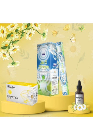 Papatya Antistress Seti Papatya Çayı 20 poşet + Papatya Yağı 20 ml + Antistress Tütsü 20 çubuk